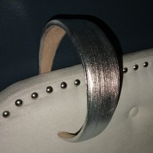 Silver Textured Bangle Bracelet